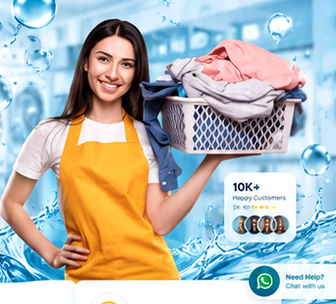 MKDC dry cleaning professional in Bhubaneswar holding freshly cleaned garments